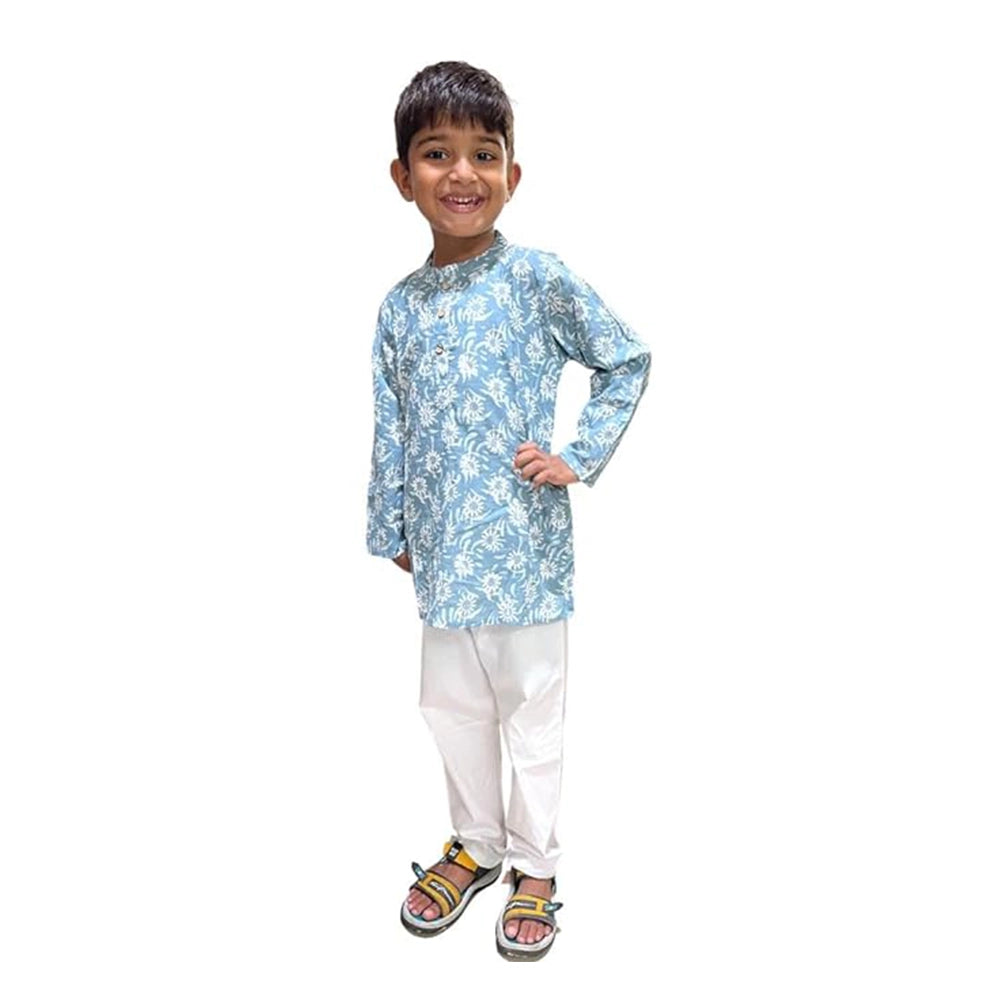 Maitreyo Baby Boy's Grey color Cotton Kurta Pyjama Set-1
